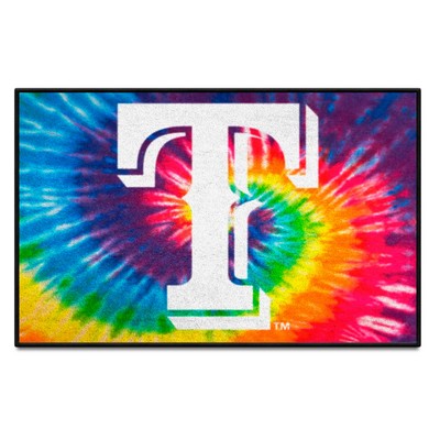 Fan Mats  LLC Texas Rangers Starter Mat Tie Dye Tie Dye