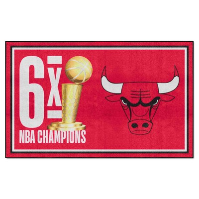 Fan Mats  LLC Chicago Bulls 5x8 Rug Dynasty Red