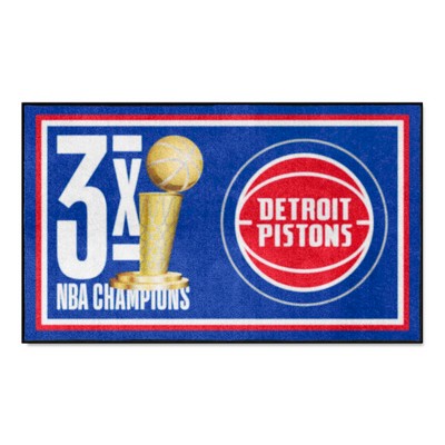 Fan Mats  LLC Detroit Pistons 3x5 Rug Dynasty Blue