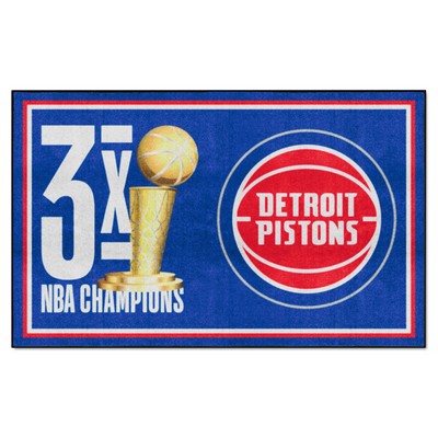 Fan Mats  LLC Detroit Pistons 5x8 Rug Dynasty Blue