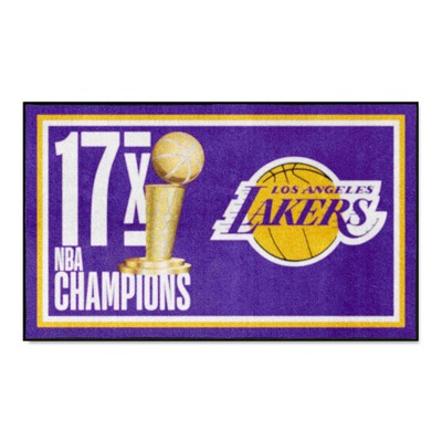 Fan Mats  LLC Los Angeles Lakers 3x5 Rug Dynasty Purple