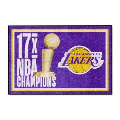 Fan Mats  LLC Los Angeles Lakers 4x6 Rug Dynasty Purple