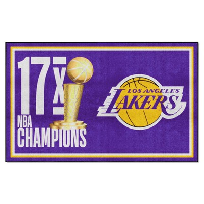 Fan Mats  LLC Los Angeles Lakers 5x8 Rug Dynasty Purple