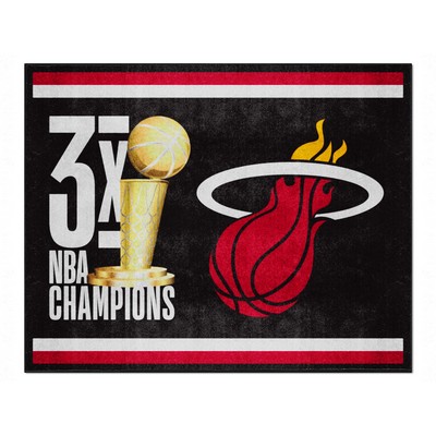 Fan Mats  LLC Miami Heat 8x10 Rug Dynasty Black