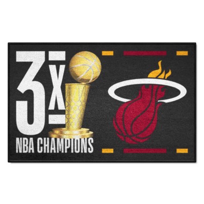 Fan Mats  LLC Miami Heat Starter Mat Dynasty Black