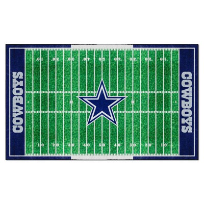 Fan Mats  LLC Dallas Cowboys 6x10 Rug Green