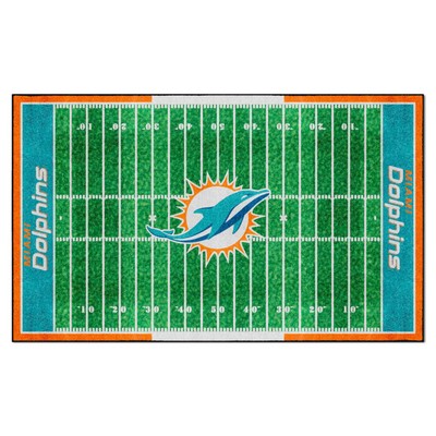 Fan Mats  LLC Miami Dolphins 6x10 Rug Green