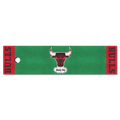 Fan Mats  LLC Chicago Bulls Putting Green Mat Retro Green