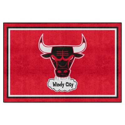 Fan Mats  LLC Chicago Bulls 5x8 Rug Retro Red