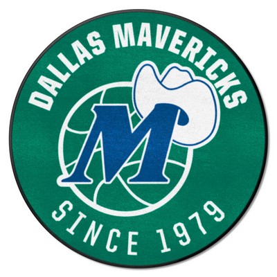 Fan Mats  LLC Dallas Mavericks Roundel Mat Retro Green