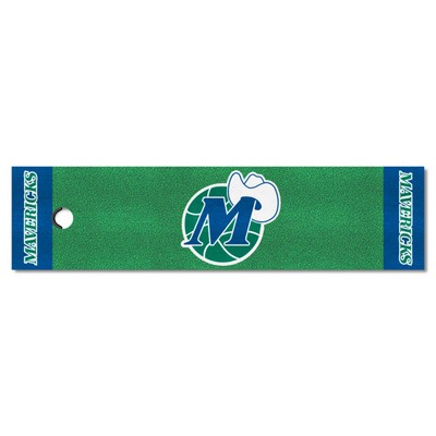 Fan Mats  LLC Dallas Mavericks Putting Green Mat Retro Green