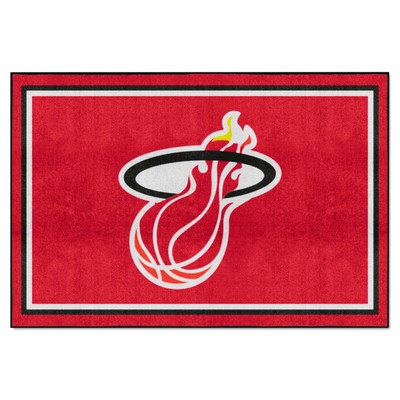 Fan Mats  LLC Miami Heat 5x8 Rug Retro Red