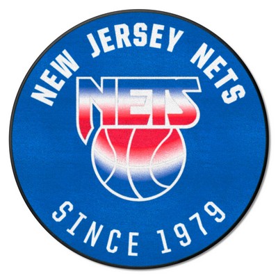 Fan Mats  LLC New Jersey Nets Roundel Mat Retro Blue