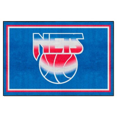 Fan Mats  LLC New Jersey Nets 5x8 Rug Retro Blue