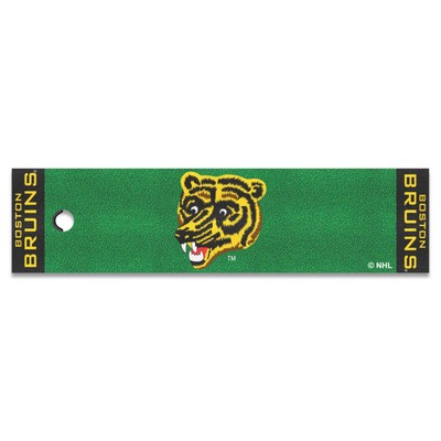 Fan Mats  LLC Boston Bruins Putting Green Mat Retro Green