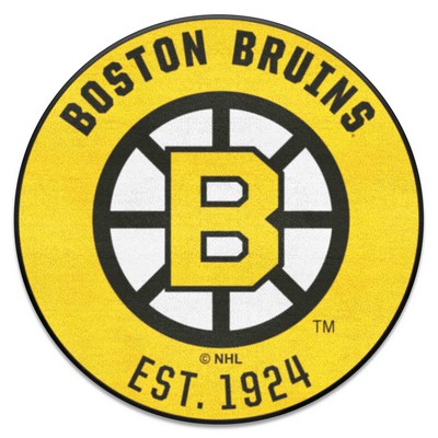 Fan Mats  LLC Boston Bruins Roundel Mat Retro Yellow