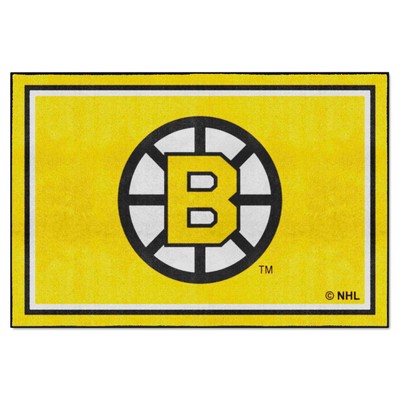 Fan Mats  LLC Boston Bruins 5x8 Rug Retro Yellow