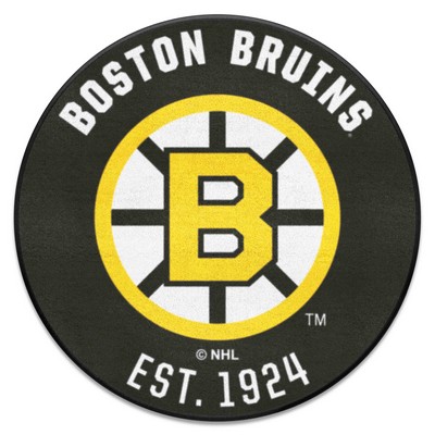 Fan Mats  LLC Boston Bruins Roundel Mat Retro Black