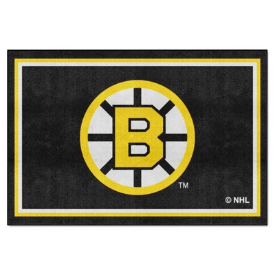 Fan Mats  LLC Boston Bruins 5x8 Rug Retro Black