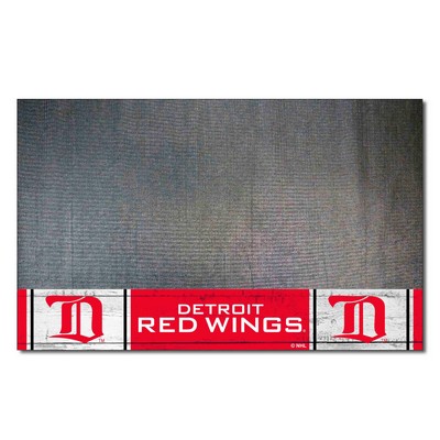 Fan Mats  LLC Detroit Red Wings Grill Mat Retro Black