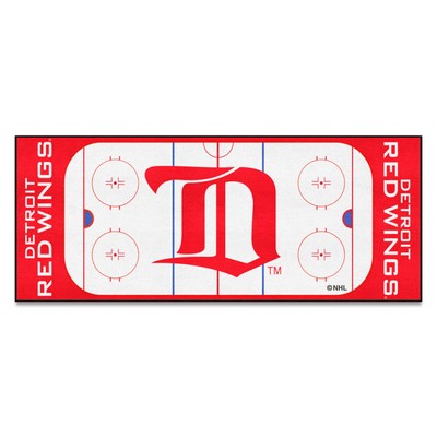 Fan Mats  LLC Detroit Red Wings Rink Runner Retro White