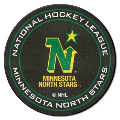 Fan Mats  LLC Minnesota North Stars Puck Mat Retro Black