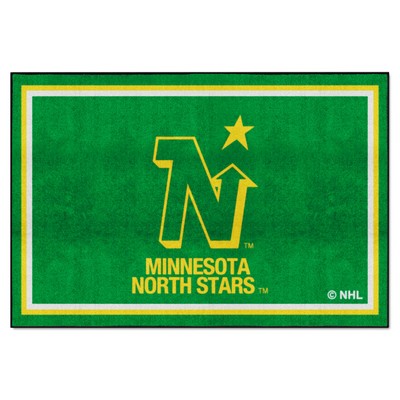 Fan Mats  LLC Minnesota North Stars 5x8 Rug Retro Green