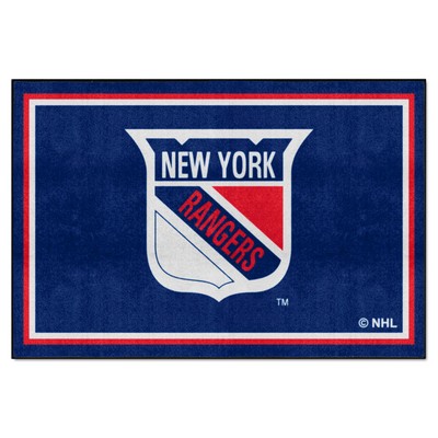 Fan Mats  LLC New York Rangers 5x8 Rug Retro Blue