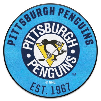 Fan Mats  LLC Pittsburgh Penguins Roundel Mat Retro Blue