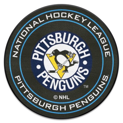 Fan Mats  LLC Pittsburgh Penguins Puck Mat Retro Black