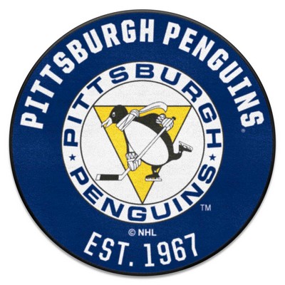 Fan Mats  LLC Pittsburgh Penguins Roundel Mat Retro Blue