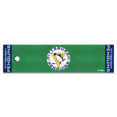 Fan Mats  LLC Pittsburgh Penguins Putting Green Mat Retro Green