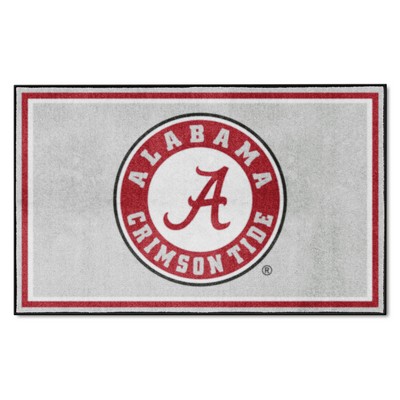 Fan Mats  LLC Alabama Crimson Tide 4x6 Rug Gray