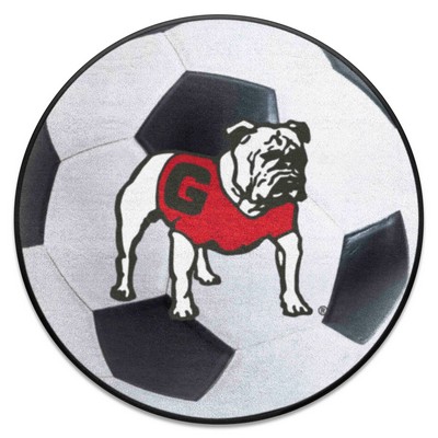 Fan Mats  LLC Georgia Bulldogs Soccer Ball Mat White