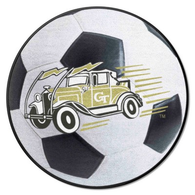 Fan Mats  LLC Georgia Tech Yellow Jackets Soccer Ball Mat White