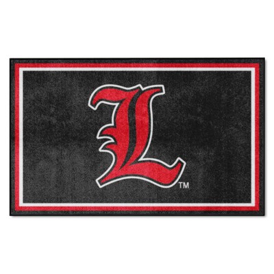 Fan Mats  LLC Louisville Cardinals 4x6 Rug Black