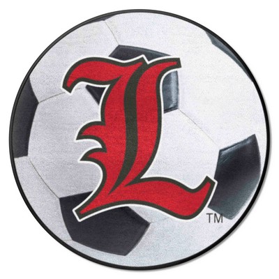 Fan Mats  LLC Louisville Cardinals Soccer Ball Mat White