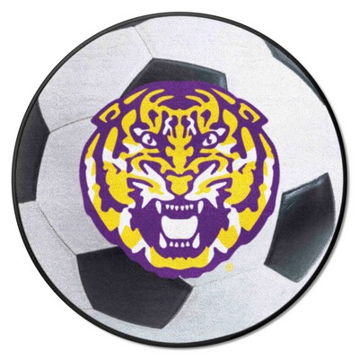 Fan Mats  LLC LSU Tigers Soccer Ball Mat White