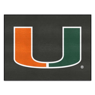 Fan Mats  LLC Miami Hurricanes All-Star Mat Black