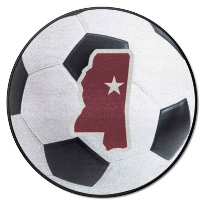 Fan Mats  LLC Mississippi State Bulldogs Soccer Ball Mat White