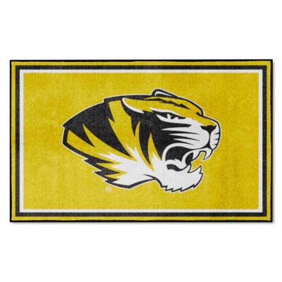 Fan Mats  LLC Missouri Tigers 4x6 Rug Yellow