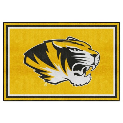 Fan Mats  LLC Missouri Tigers 5x8 Rug Yellow