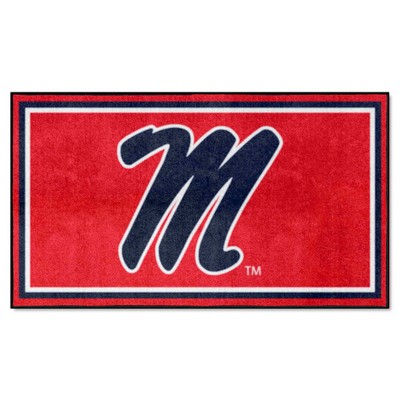 Fan Mats  LLC Ole Miss Rebels 3x5 Rug Red