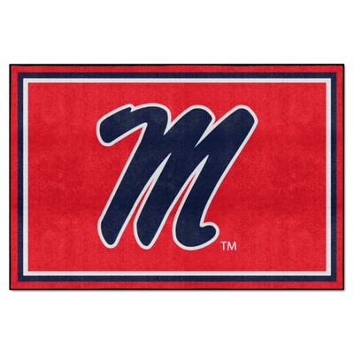 Fan Mats  LLC Ole Miss Rebels 5x8 Rug Red