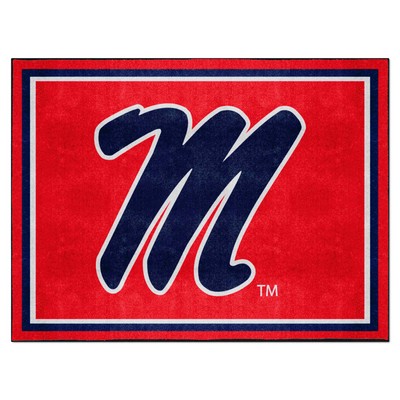 Fan Mats  LLC Ole Miss Rebels 8x10 Rug Red