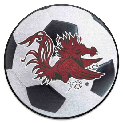 Fan Mats  LLC South Carolina Gamecocks Soccer Ball Mat White