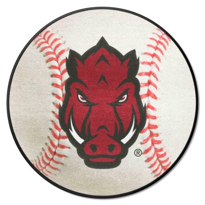 Fan Mats  LLC Arkansas Razorbacks Baseball Mat White