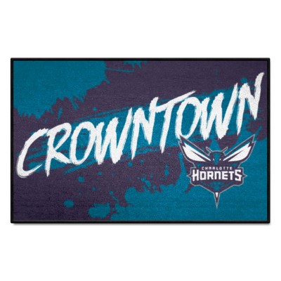 Fan Mats  LLC Charlotte Hornets Starter Mat Slogan Blue