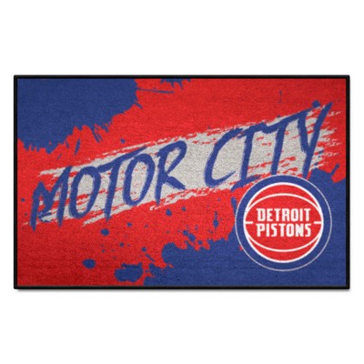 Fan Mats  LLC Detroit Pistons Starter Mat Slogan Red