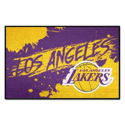 Fan Mats  LLC Los Angeles Lakers Starter Mat Slogan Yellow